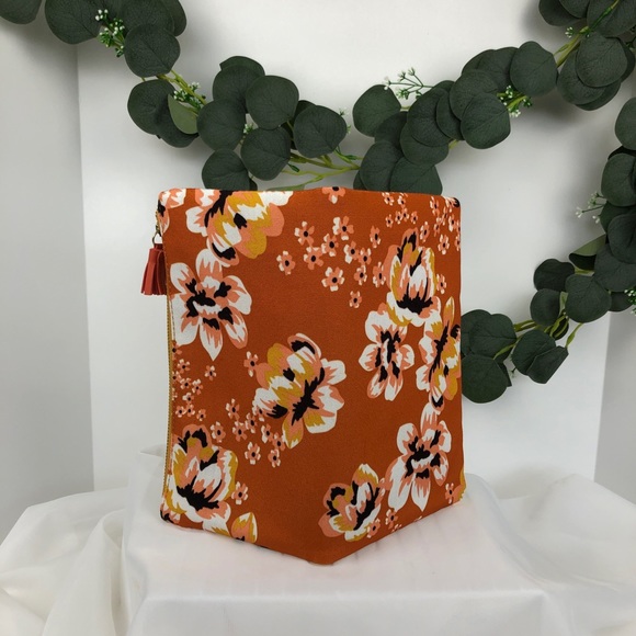 Rachel Pally Bag Women Y2K Clutch Reversal Canvas Faux Leather Orange Purse Fold - Picture 3 of 8